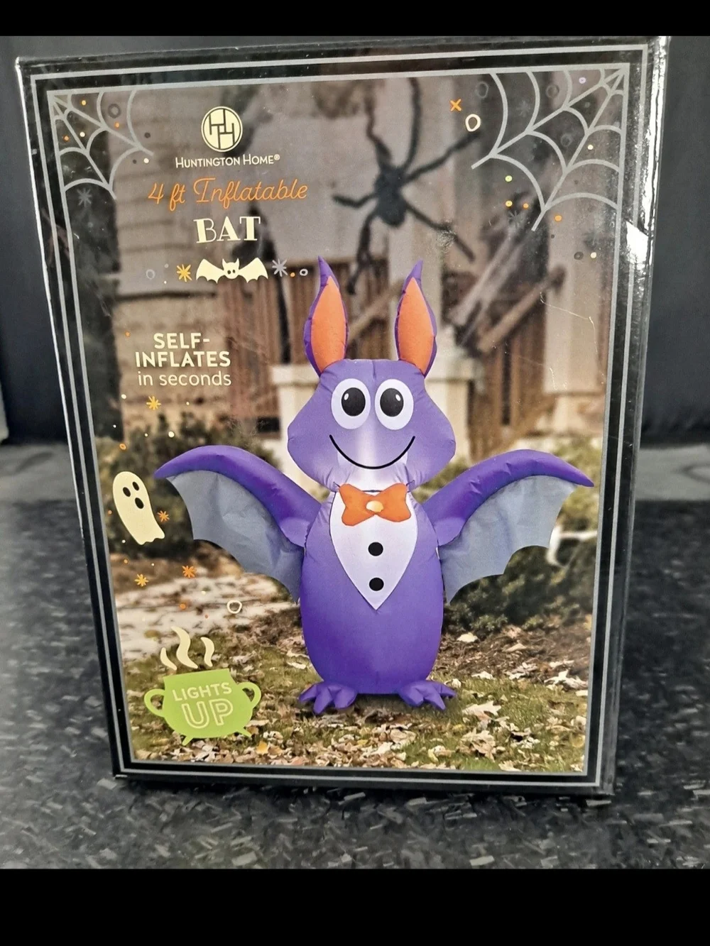 Huntington Home Purple and Orange Inflatable Bat Decor